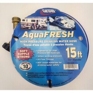 Valterra Aqua Fresh 15 Foot High Pressure Drinking Water Hose for RVs Campers